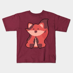 Orange Fox Finesse: Pixel Art Design for Fashionable Appare Kids T-Shirt